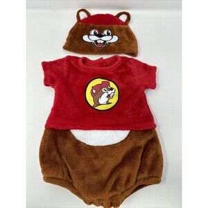 Buc-ee’s Baby Infant One Piece Sz 6 Months W/ Hat Plush Tail Halloween Playsuit
